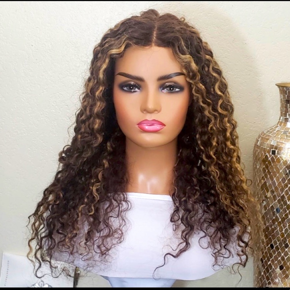 Curly Highlighted Ombre 100% human Hair